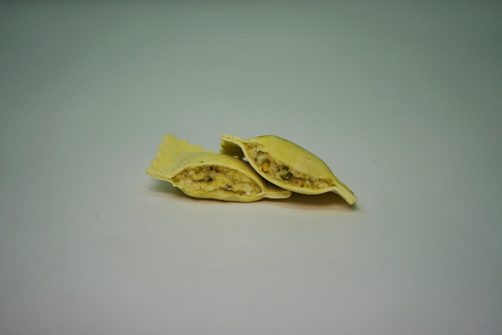 Pistachio, Burrata and Pesto Mezzelune